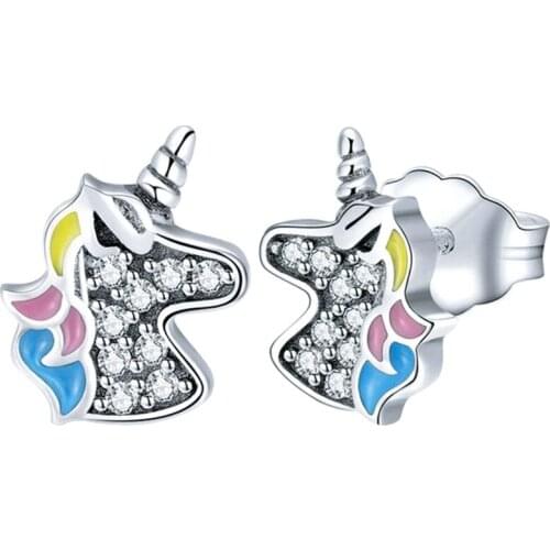 Cute Stud Earrings Fashion Jewelry Rhinestones Cubic Zirconia Women Earrings Girl Gift