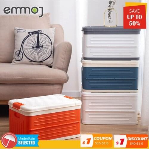 35L 45L Large Capacity Foldable Plastic Auto Storage Basket Organizer Sundries Toys Clothing Books Organizer Box Kitchen Storage