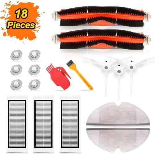 18PCS Main Brush Hepa Filter Side Brushes Replacement for Robot S50 S51 S52 S55 S5 MAX S6 Vacuum Cleaner Accessory Kit
