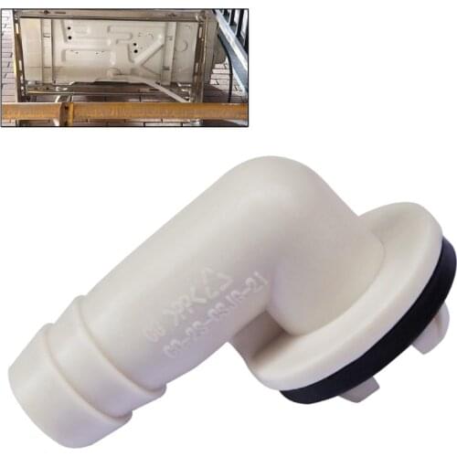 M2EE Drain Hose Connector Elbow 15mm/0.59in w/ Rubber Ring No Leaking Easy to Install for Air Conditioner External Unit