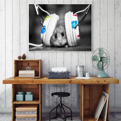 Modern Funny Large Animal Monkey Singing Canvas Printed Painting Wall Art for Living Room Decor Home Poster Picture Wall Decor