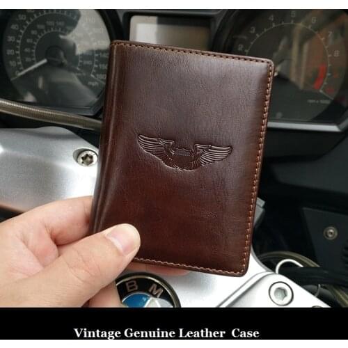 Vintage US Army Air Corps ID Card Holder Genuine Leather Solid Color Folder Case Gift for Pilot Aviation Lover Airman Collection