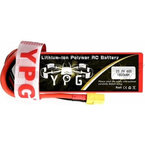 YPG 22.2V 1800mAH 60C 6S Lipo Li-Po Lipoly Battery For RC Hobby Qudcopter Car Boat Airplane