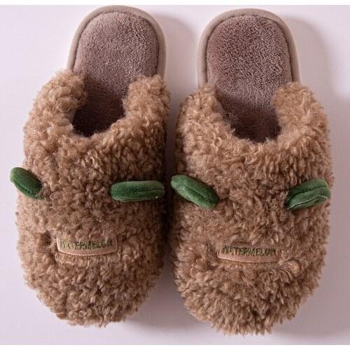 Funny slippers for adults house for slippers women cute cartoon woman shoes Warm household plush cotton slippers