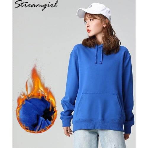 Winter Hoodies Fleece Sweatshirt For Women Long Sleeve Fleece Hoodie Oversized Sweatshirt Velvet Warm Hoodie Sweatshirts Winter