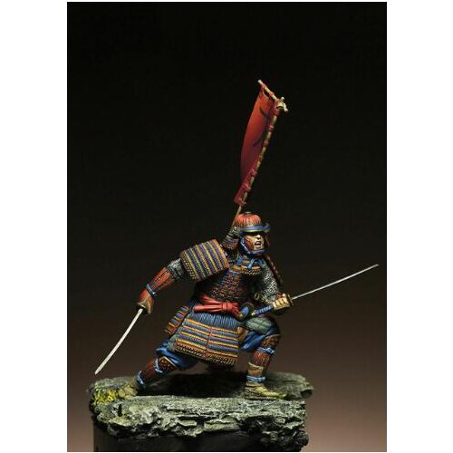 1/24 75MM Ancient Samurai warrior man 75MM Resin figure Model kits Miniature gk Unassembly Unpainted