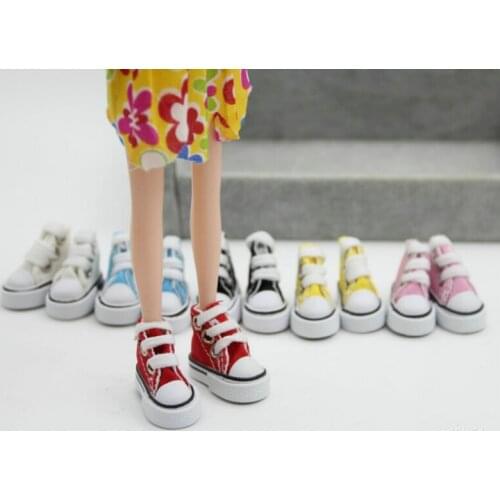 1Pair Mini Doll Shoes Denim Canvas Shoes For Doll for BJD Toy for Sharon Doll Boots Dolls Sneakers Accessories