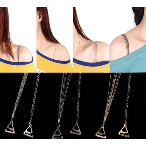 1 Pair Women Adjustable Metal Bra Straps Intimates Accessories New Shining Shoulder Rhinestone Bra Chain Replacement Belt