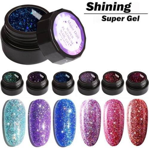 1Pcs 5ML UV Gel Nail Polish Long-lasting Glitter Shining 6 Colors Gel Manicure Soak Off Nail Art Varnish Nail Art Tool