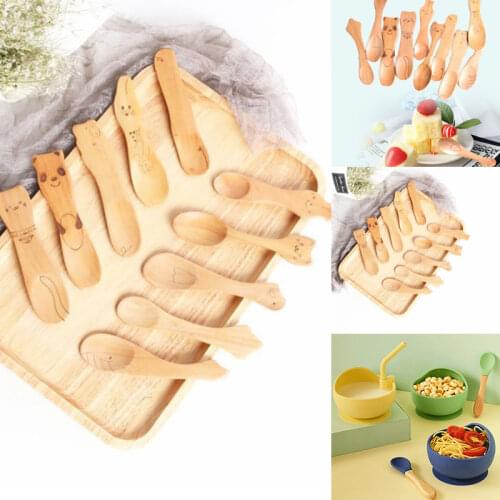 1Pc Small Mini Wooden Round Bamboo Spoon Soup Tea Coffee Salt Spoon Jam Scoop DIY Kitchen Cooking Utensil Tool Cutlery