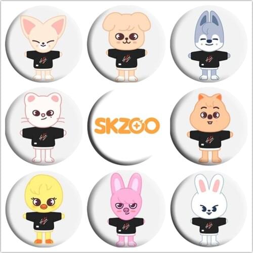 1Pc Skzoo stray kids badge Brooches Cartoon Bbokari Leebit Wolf Chan Puppym For Backpacks Clothes Lapel Pin Fans Gifts Toys