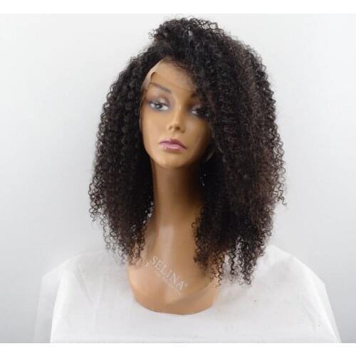 100% Real Human Hair short kinky Curly hair costume Hair Lace Front Wigs 12 inches Swiss Lace wigs for women with Bangs