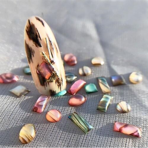 20 pcs mixture shapes abalone seashell nature nail art gems decoration DIY nail art charm new arrival Japanese nail art ornament