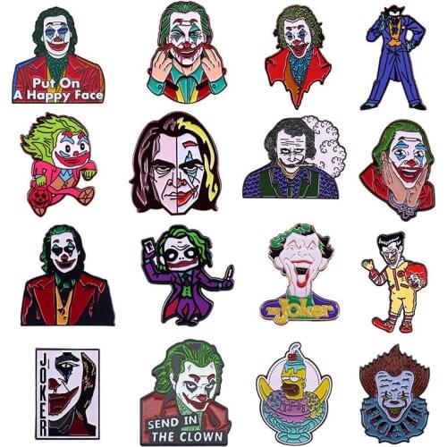 2021 Halloween Joker Enamel Pins Collect Funny Children Gifts Metal Cartoon Brooch Backpack Collar Lapel Badge Fashion Jewelry