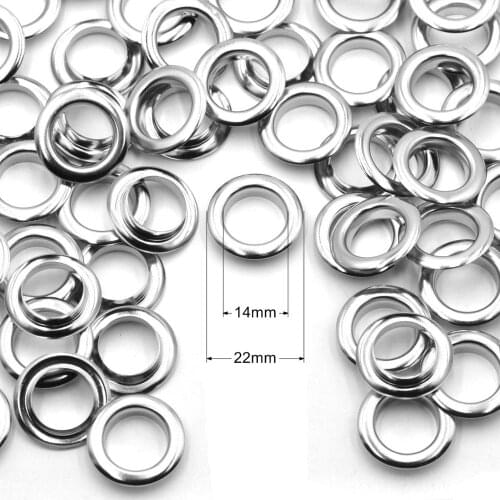 30sets 14mm Brass Material Big Size Silver Grommet Eyelet With Washer Fit Leather DIY Craft Shoes Belt Cap Craft Accessories