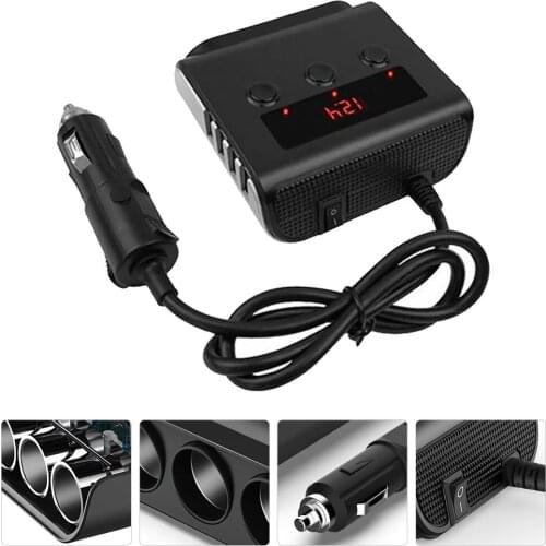 Cigarette Lighter Adapter 3 Socket Cigarette Lighter Splitter 4 USB Car Charger