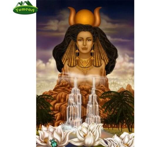 Diy Diamond Mosaic Painting 5d Egypt Queen Lotus Diamond Embroidery Cross Stitch Full Patterns Elmas Mozaik Needleworks Crafts