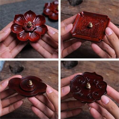 Rosewood Lotus Incense Sticks Wood Aromatherapy Lotus Incense Holder Holder Household Zen Incense Burner for Buddha