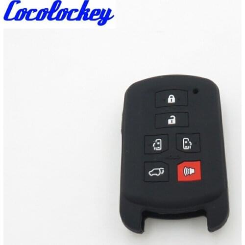 Cocolockey Silicone Car Key Cover Case Holder for Toyota sienna 6Buttons Remote Key Fit For Sienna 12-17year
