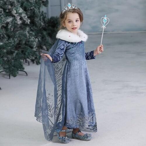 Halloween Costumes For Kids Girls Party Coaplay Princess Dress Long Sleeve Winter Clothes Dress Fantasy Childrens Clothing