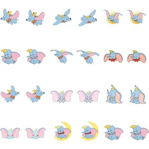 Disney Vitality Free Flying Dumbo Funny Acrylic Personality Resin Ear Clips Jewelry Trend Ear Clips Childrens Daily Accessories