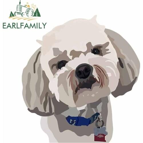 EARLFAMILY 13cm x 11.7cm For Shih Tzu Poodle Cartoon Car Stickers Creative Decal Surfboard Fashion Motorcycle Vinyl Material