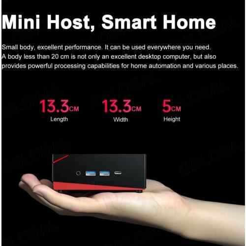 Eglobal AMD Ryzen 5 4500U Mini PC Windows 10 2*LAN 2*DDR4 Max 64GB M.2 PCIE Desktop Gaming Computer 4K Radeon Graphics AX WiFi6