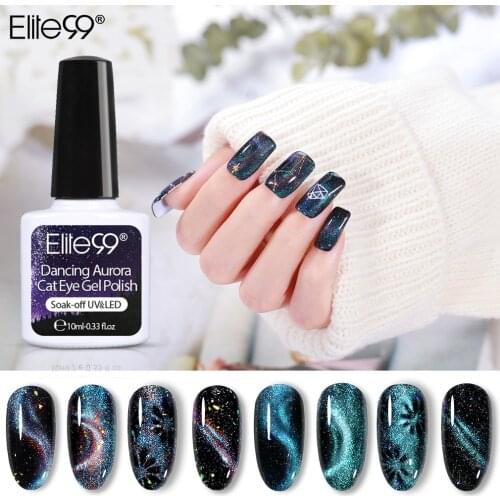 Elite99 9D Dancing Aurora Cat Eye Gel Polish Galaxy Cat Eye Nail Gel Chameleon MagneticUV Nail Varnish 10ml Manicure Gel Lacquer