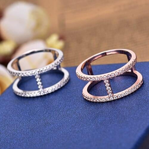 Classic Women Ring Simple Finger Rings Micro Cz Stones Zircon Delicate Female Engagement Jewelry Zk30