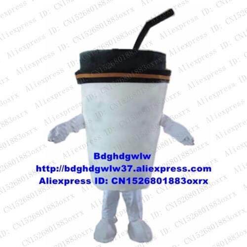 White Milk Tea Coffee Cup Mug Tumblerful Mascot Costume Adult Cartoon Character Marketing Planning Ceremonial Event zx1810