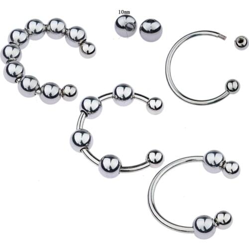 Stainless Steel Beads Penis Ring Delay Lasting Scrotum Ring Metal Cock Ring Adult Sex Toys for Men Male Chastity Device Sex Shop