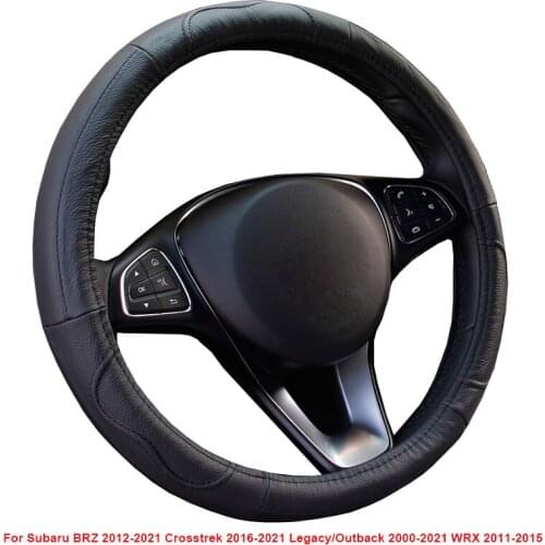Cow True Leather Car Steering Wheel Cover For Subaru BRZ 2012 - 2021 Crosstrek 2016 - 2021 Outback 2000 - 2021 WRX 2011 - 2015