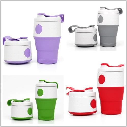 Creative 580ml Silicone Folding Coffee Cup, Portable Outdoor Travel Drinking Cup, Foldable Water Cup
