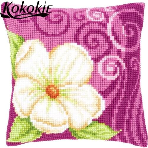 Handmade cross stitch kits pillow kit embroider Needlework kits 3d embroidery cushion cover kit flower throw pillow case