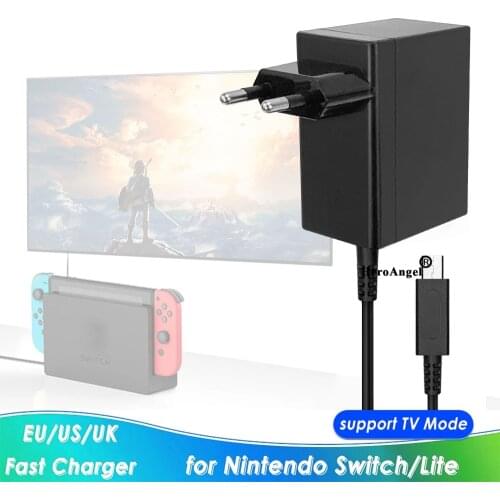 New US/EU/UK AC Adapter Charger for Switch Charger Supply 15V Fast Charging for Nintendo Switch /TV Dock/TV