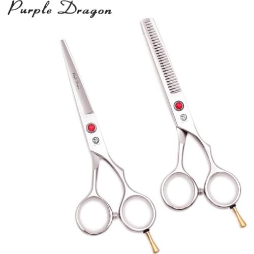 Haircut Scissors 5.5" Purple Dragon Professional Hairdressing Scissors JP Stainless Cutting Scissors Hair Thinning Shears 1013