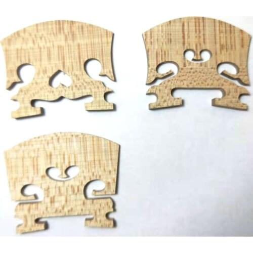 Whole Sale 50PCs Violin Bridges Aged Maple Violin Bridge 4/4 Baroque Bridge Three Type Bridges