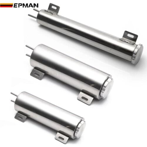 EPMAN Polished Stainless steel Radiator Overflow Tank Bottle Catch Can 2" x 13", 3" x 9",3" x 10" Car Modification Cooling