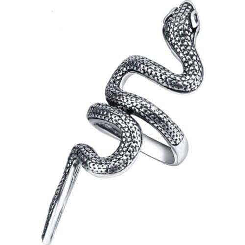 1 Pcs Stereoscopic New Retro Punk Exaggerated Snake Ring Fashion Personality Snake Opening Adjustable Ring Jewelry