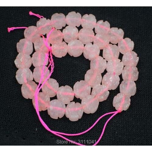 Pink quartz carved flower 4*10mm 15" for DIY jewelry making loose beads FPPJ wholesale beads nature gem stone