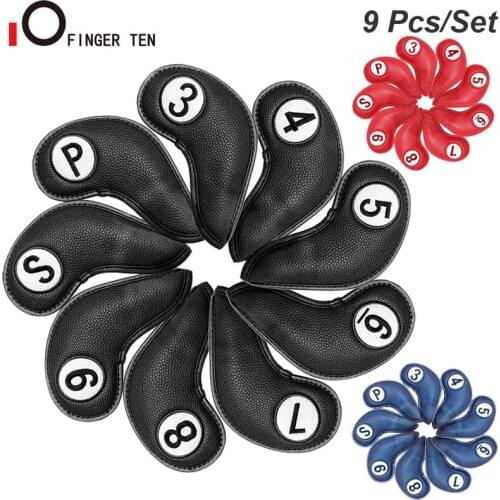 Deluxe Synthetic Leather Golf Iron Head Covers 9 Pcs or 11 Pcs with Strong Magnetic Closure Fit Main Iron Clubs Drop Shipping