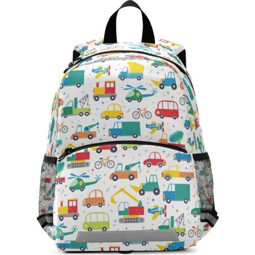 2021 Cartoon Car Boy Girl School Bags Child Printing Backpack Kindergarten Student Cute Childrens Schoolbag Waterproof Kids