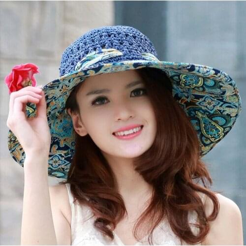 2020 Summer Straw Hat Women Big Wide Brim Beach Hat Sun Hat Foldable Sun Block UV Protection Panama Hat Bone Chapeu Feminino