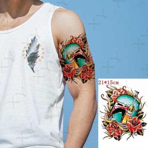 Waterproof Temporary Tattoo Sticker Old School Flower Totem Flash Tattos Forest Wolf Lion Body Art Arm Fake Tatoo Women Men