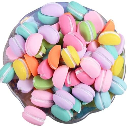 30 Pcs Resin Half Macaron Patches DIY Crafts Scrapbook Kids Hair Accessories Phone Shell Decor Food Toys Jewelry embellishment