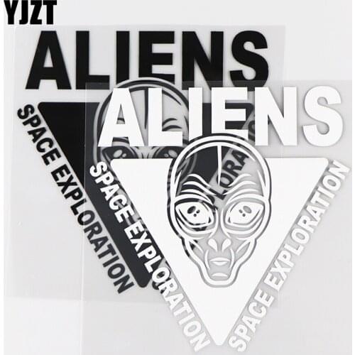 YJZT 13.6×13.8CM Space Exploration Alien Vinyl Car Sticker Decal Body Modification Black / Silver 10A-0516
