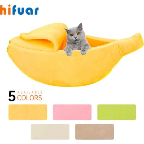Funny Banana Cat Bed House Cute Cozy Cat Mat Beds Warm Durable Portable Pet Basket Kennel Dog Cushion Cat Supplies Multicolor