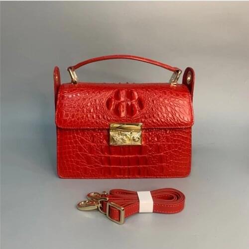 Authentic Crocodile Skin Women Small Flap Purse Genuine Real True Alligator Leather Lady Mini Handbag Female Cross Shoulder Bag