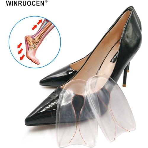 1pair Soft Silicone Gel Insoles for heel spurs pain Foot cushion Foot Massager Care Half Heel Insole Plantar Fasciitis Insole