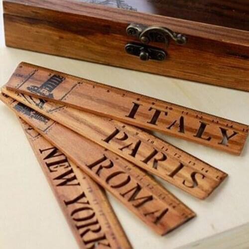 1PCS 16cm Retro European Hollow Wooden Ruler percision measuring tools school office supply